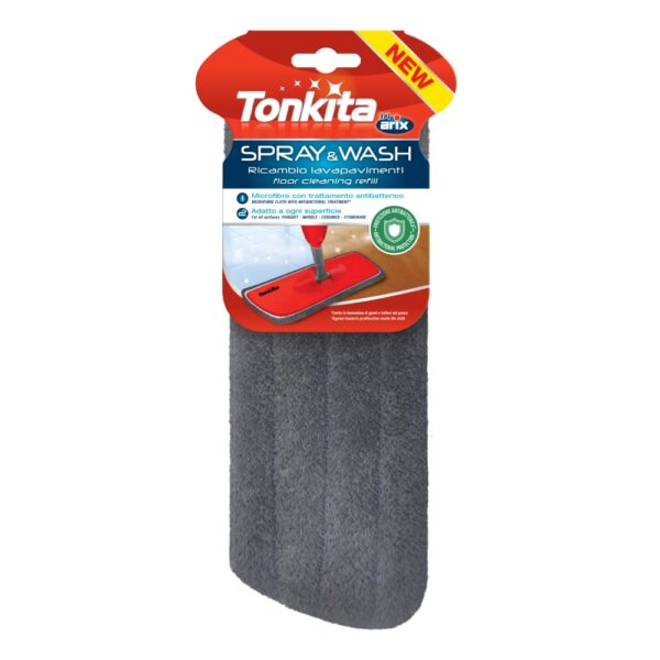 TUPARKA Confezione da 4 tamponi spray per mop di ricambio in microfibra e rivestimento di ricambio per testa di mop per pulizia 42 x 14 cm
